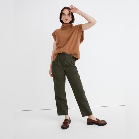 Madewell Pants - Madewell Perfect Vintage Straight Pant Dark Forest Wash Pleated Edition NG513